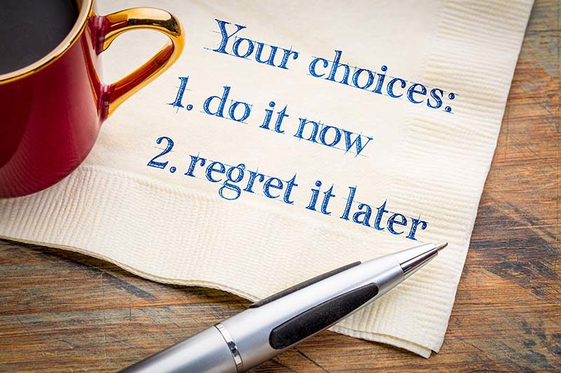 Your choices written on napkin